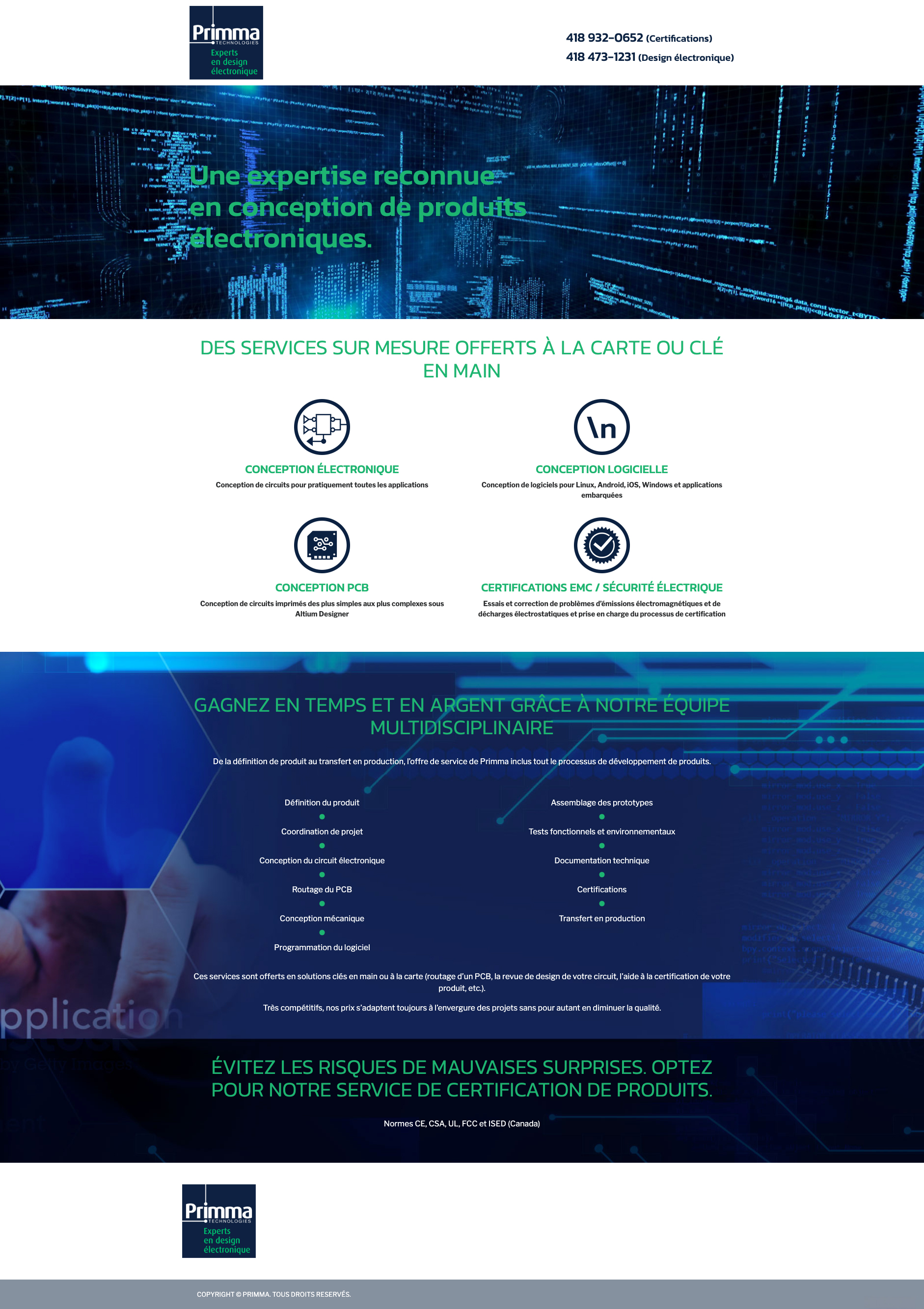 Primma Technologie | Experts en design électronique